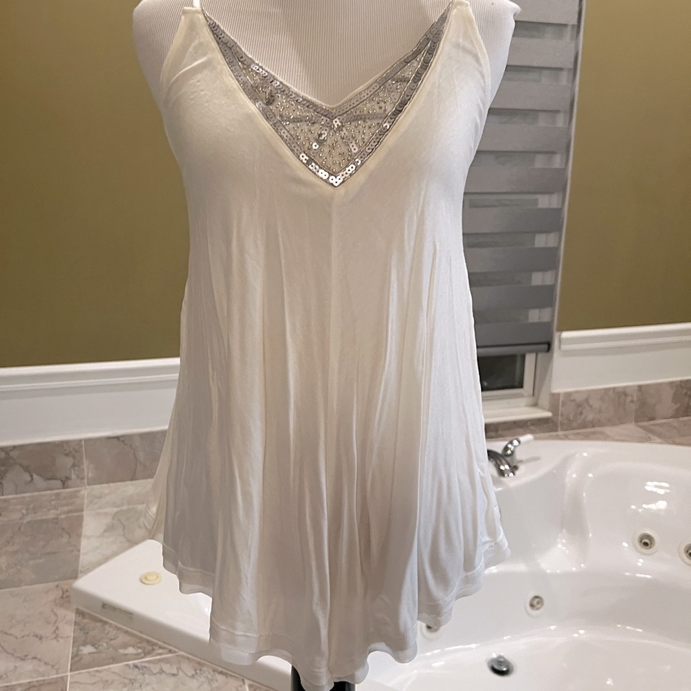 New White Candies Tank Top with embellishments